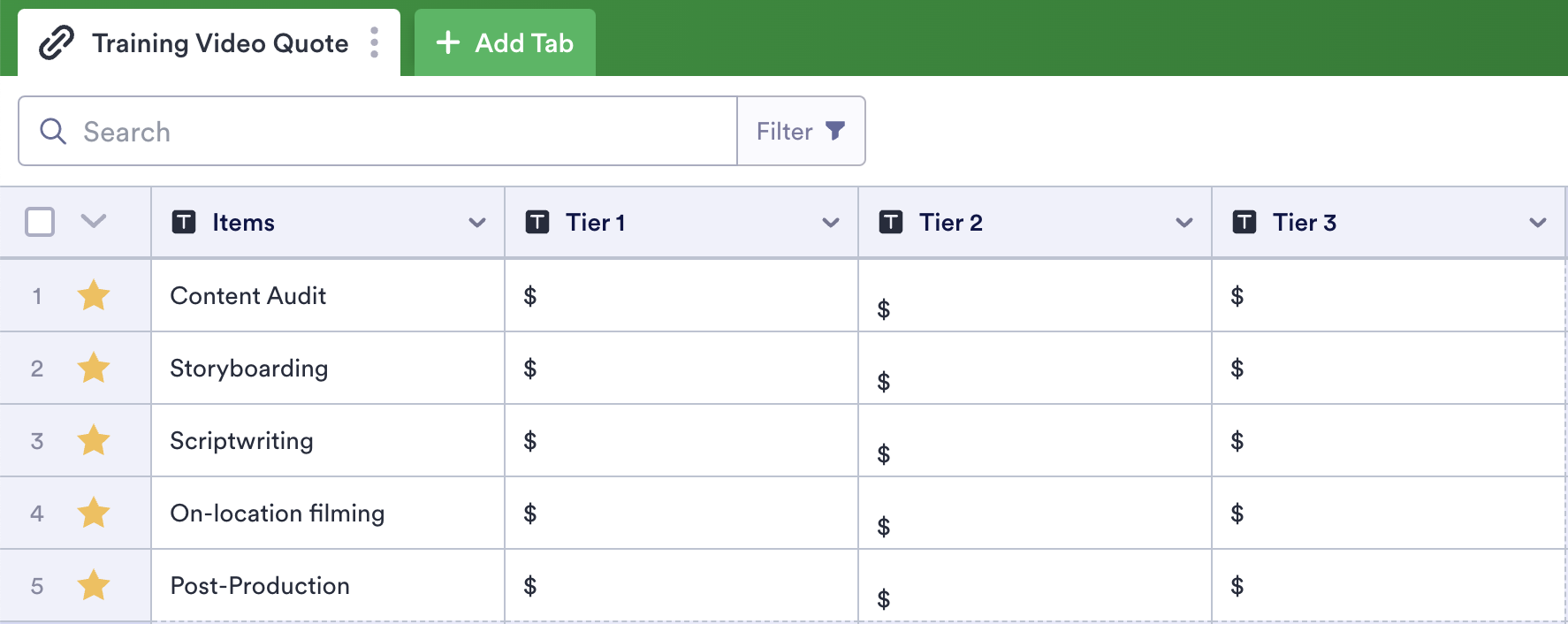 Training production company pricing